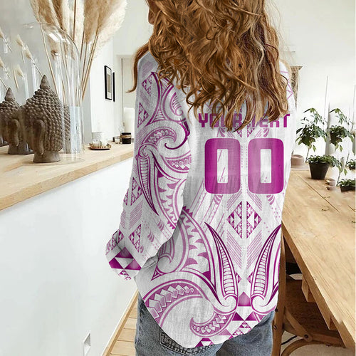 Maori Rugby Custom Ngaru Mangopare Women Casual Shirt Mawhero Niho Taniwha Motif