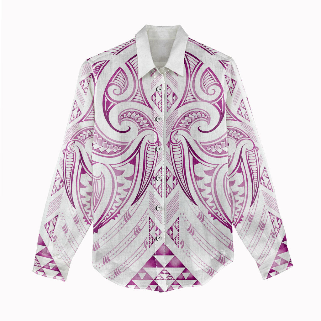 Maori Rugby Custom Ngaru Mangopare Women Casual Shirt Mawhero Niho Taniwha Motif