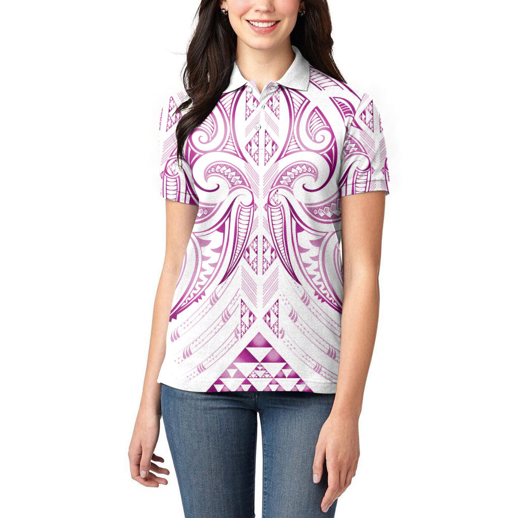 Maori Rugby Custom Ngaru Mangopare Women Polo Shirt Mawhero Niho Taniwha Motif