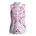 Maori Rugby Custom Ngaru Mangopare Women Sleeveless Polo Shirt Mawhero Niho Taniwha Motif