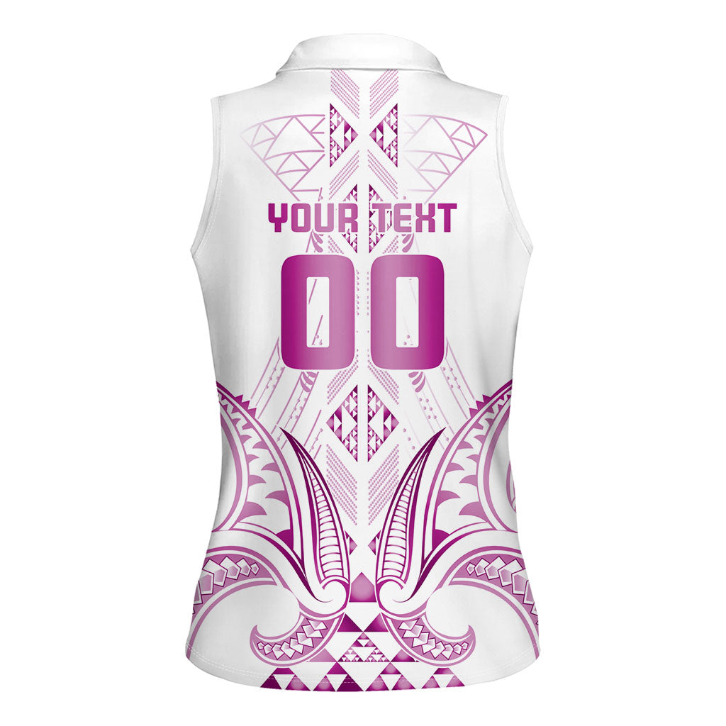 Maori Rugby Custom Ngaru Mangopare Women Sleeveless Polo Shirt Mawhero Niho Taniwha Motif