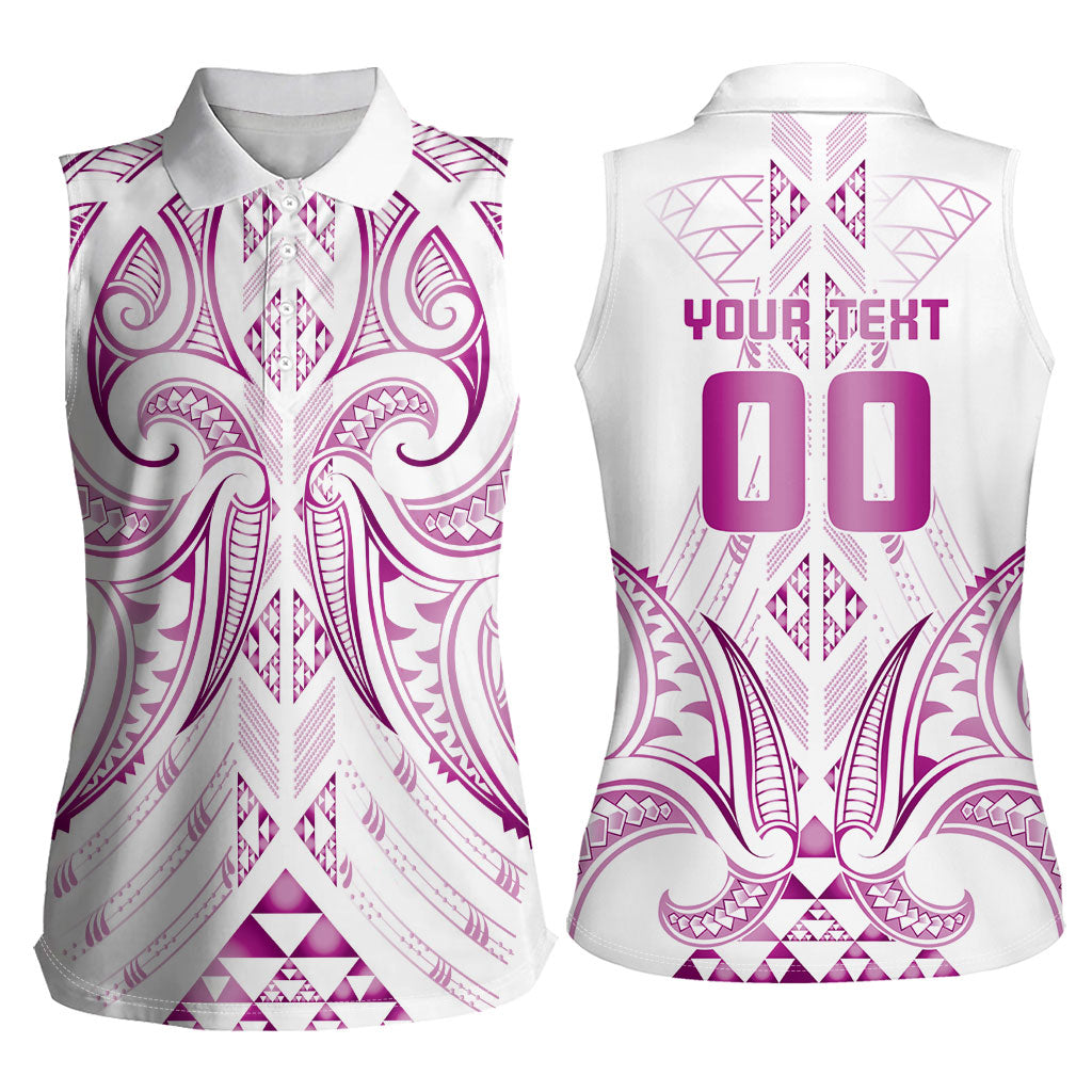 Maori Rugby Custom Ngaru Mangopare Women Sleeveless Polo Shirt Mawhero Niho Taniwha Motif