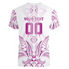Maori Rugby Custom Ngaru Mangopare Women V-Neck T-Shirt Mawhero Niho Taniwha Motif