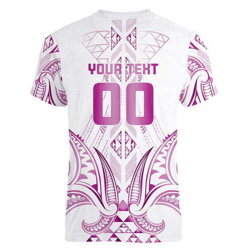 Maori Rugby Custom Ngaru Mangopare Women V-Neck T-Shirt Mawhero Niho Taniwha Motif