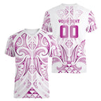Maori Rugby Custom Ngaru Mangopare Women V-Neck T-Shirt Mawhero Niho Taniwha Motif