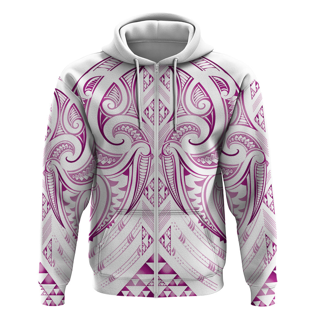 Maori Rugby Custom Ngaru Mangopare Zip Hoodie Mawhero Niho Taniwha Motif