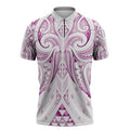 Maori Rugby Custom Ngaru Mangopare Zipper Polo Shirt Mawhero Niho Taniwha Motif