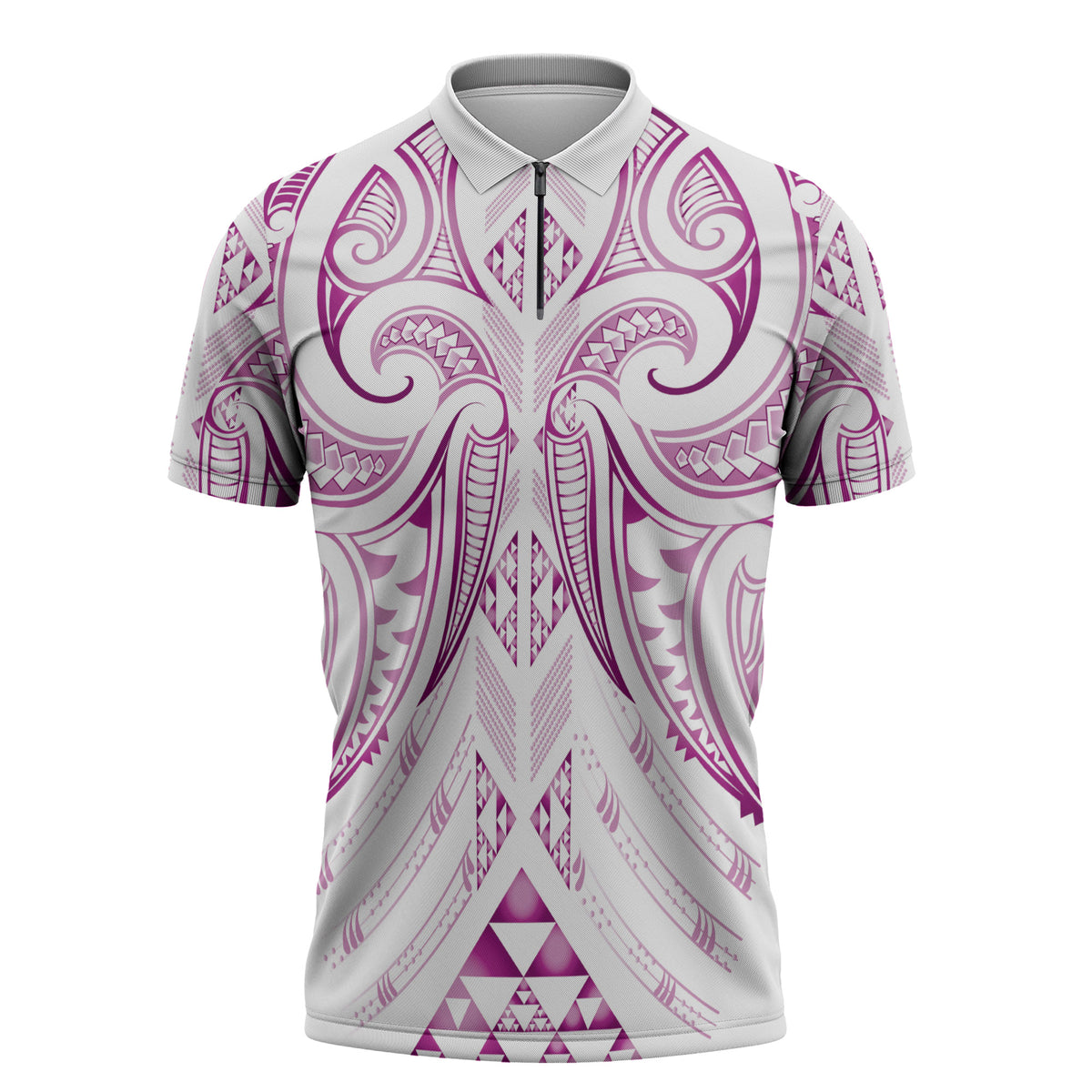 Maori Rugby Custom Ngaru Mangopare Zipper Polo Shirt Mawhero Niho Taniwha Motif