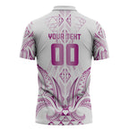Maori Rugby Custom Ngaru Mangopare Zipper Polo Shirt Mawhero Niho Taniwha Motif