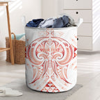 Maori Rugby Custom Ngaru Mangopare Laundry Basket Whero Niho Taniwha Motif