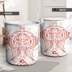 Maori Rugby Custom Ngaru Mangopare Laundry Basket Whero Niho Taniwha Motif