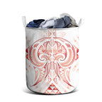 Maori Rugby Custom Ngaru Mangopare Laundry Basket Whero Niho Taniwha Motif