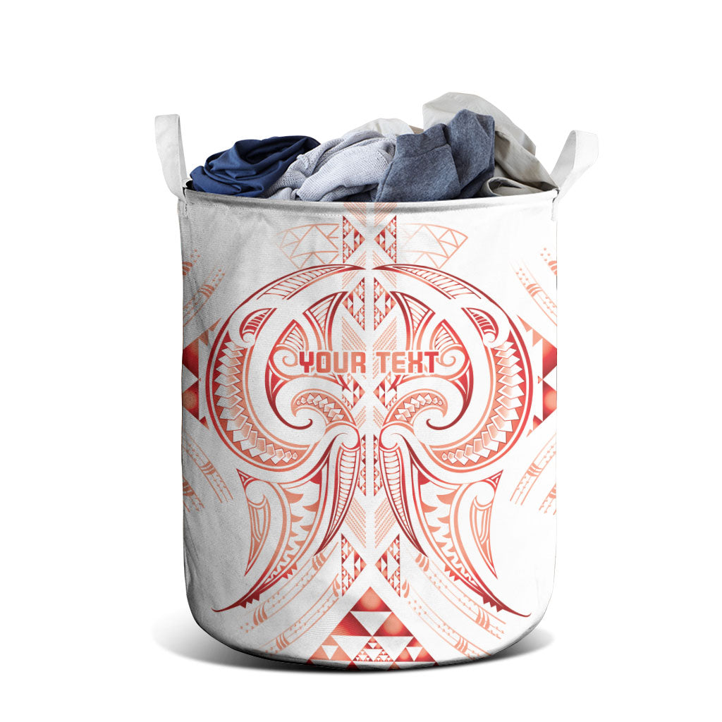 Maori Rugby Custom Ngaru Mangopare Laundry Basket Whero Niho Taniwha Motif
