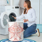 Maori Rugby Custom Ngaru Mangopare Laundry Basket Whero Niho Taniwha Motif