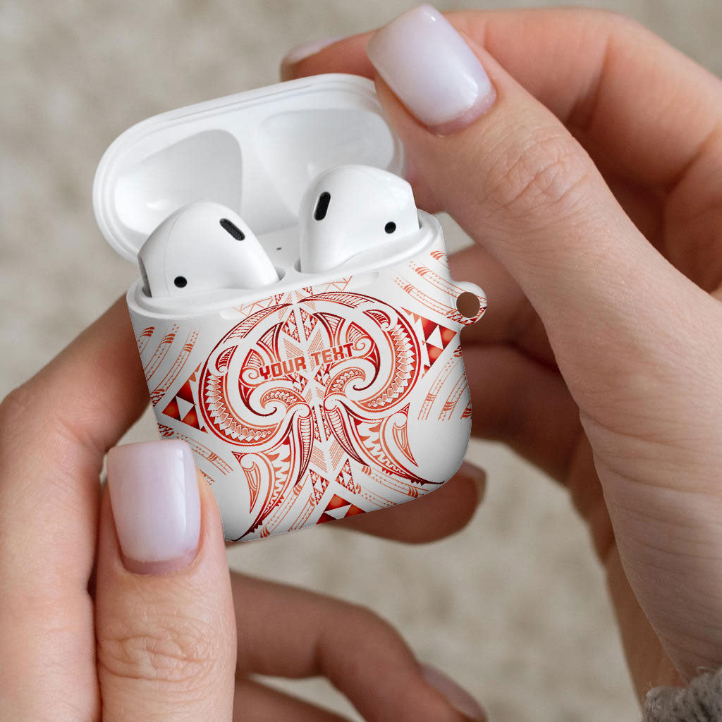 Maori Rugby Custom Ngaru Mangopare AirPods Case Whero Niho Taniwha Motif