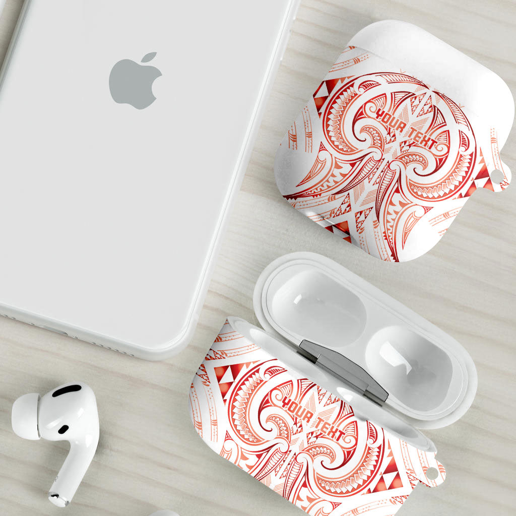 Maori Rugby Custom Ngaru Mangopare AirPods Case Whero Niho Taniwha Motif