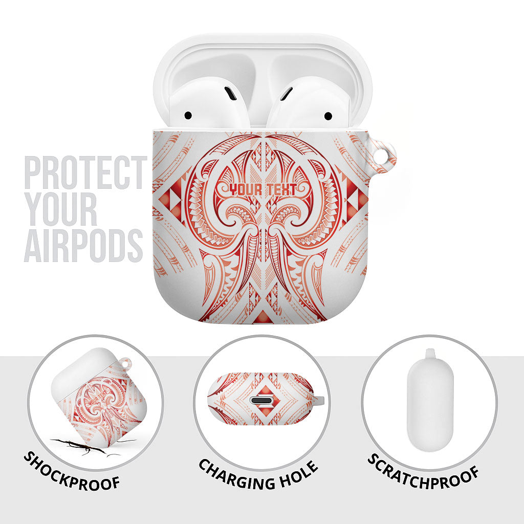 Maori Rugby Custom Ngaru Mangopare AirPods Case Whero Niho Taniwha Motif