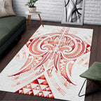 Maori Rugby Custom Ngaru Mangopare Area Rug Whero Niho Taniwha Motif