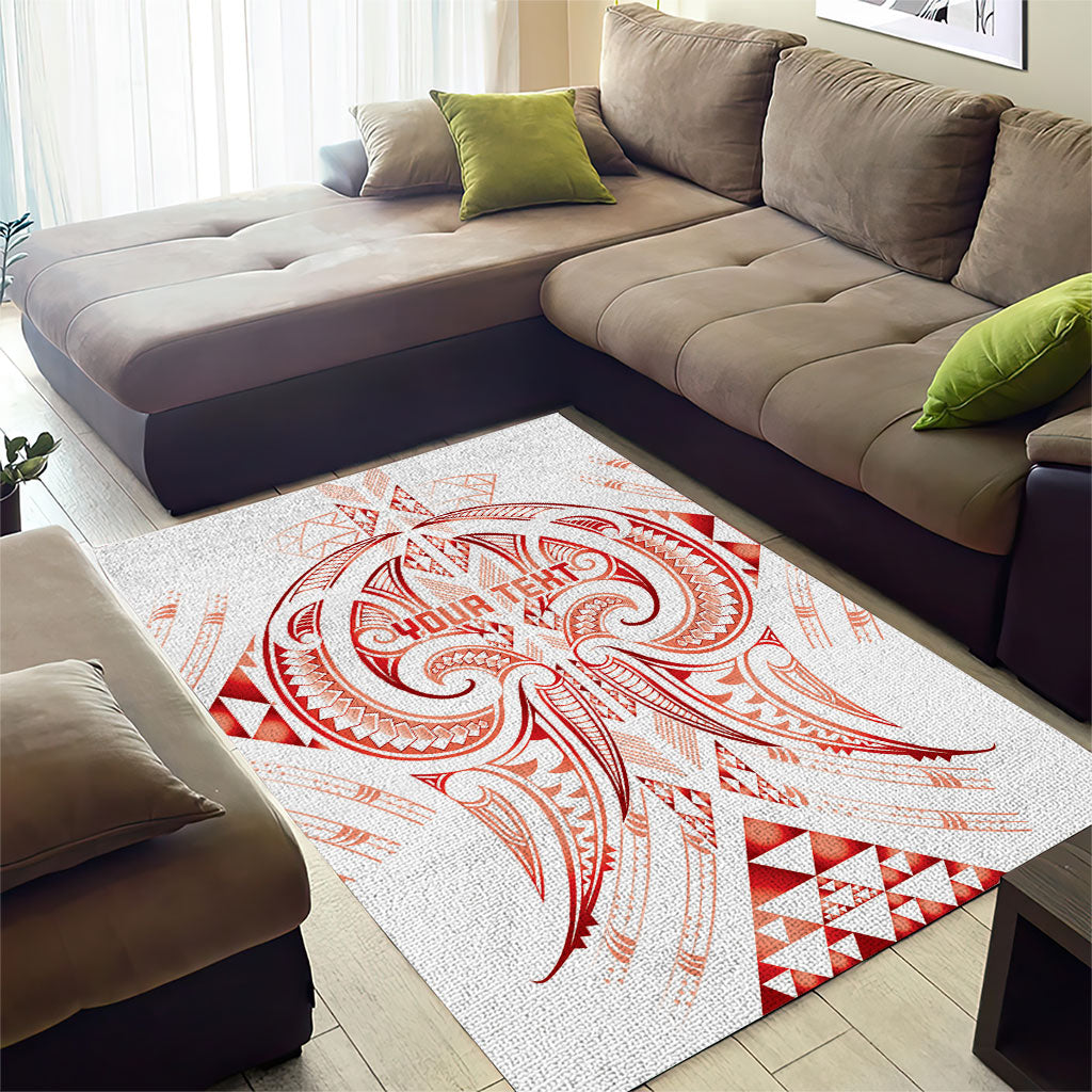 Maori Rugby Custom Ngaru Mangopare Area Rug Whero Niho Taniwha Motif