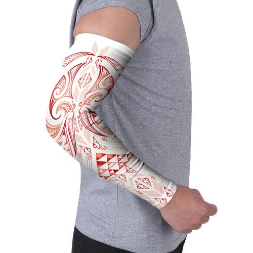 Maori Rugby Custom Ngaru Mangopare Arm Sleeves Whero Niho Taniwha Motif