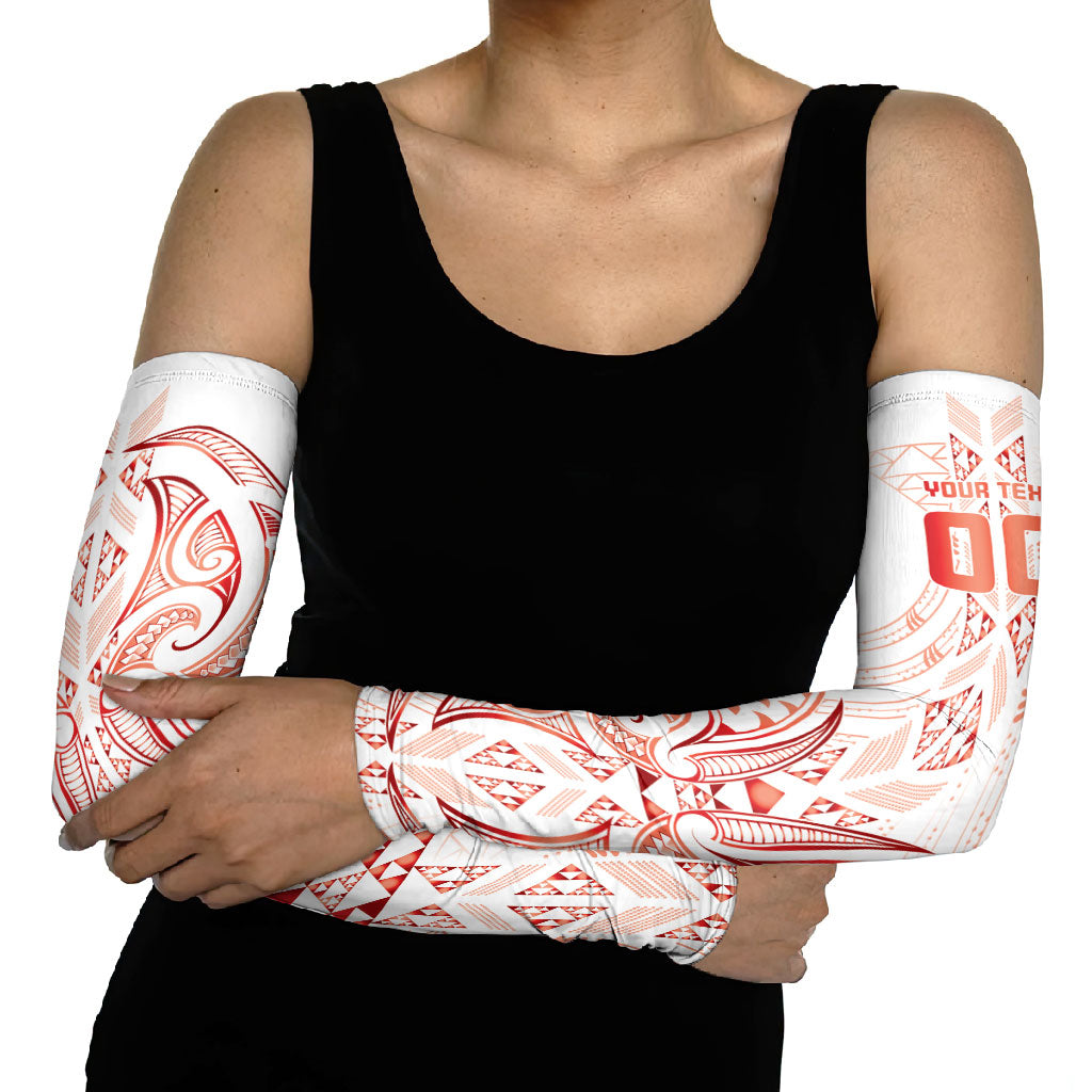 Maori Rugby Custom Ngaru Mangopare Arm Sleeves Whero Niho Taniwha Motif