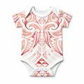 Maori Rugby Custom Ngaru Mangopare Baby Onesie Whero Niho Taniwha Motif