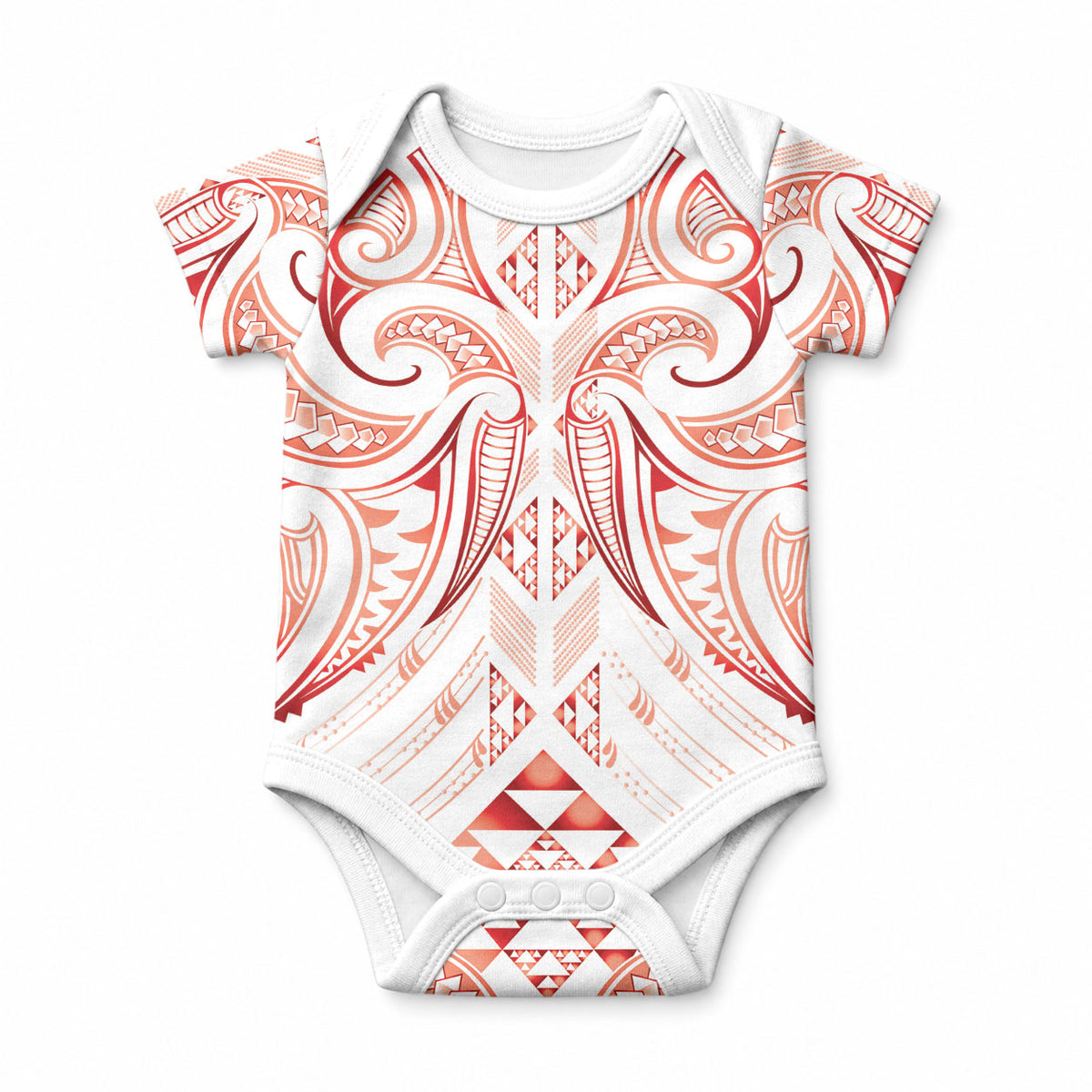 Maori Rugby Custom Ngaru Mangopare Baby Onesie Whero Niho Taniwha Motif
