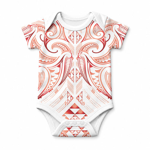 Maori Rugby Custom Ngaru Mangopare Baby Onesie Whero Niho Taniwha Motif