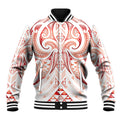Maori Rugby Custom Ngaru Mangopare Baseball Jacket Whero Niho Taniwha Motif