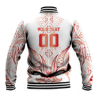 Maori Rugby Custom Ngaru Mangopare Baseball Jacket Whero Niho Taniwha Motif