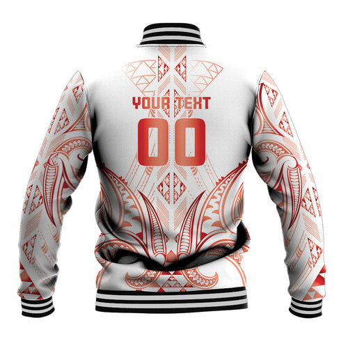 Maori Rugby Custom Ngaru Mangopare Baseball Jacket Whero Niho Taniwha Motif