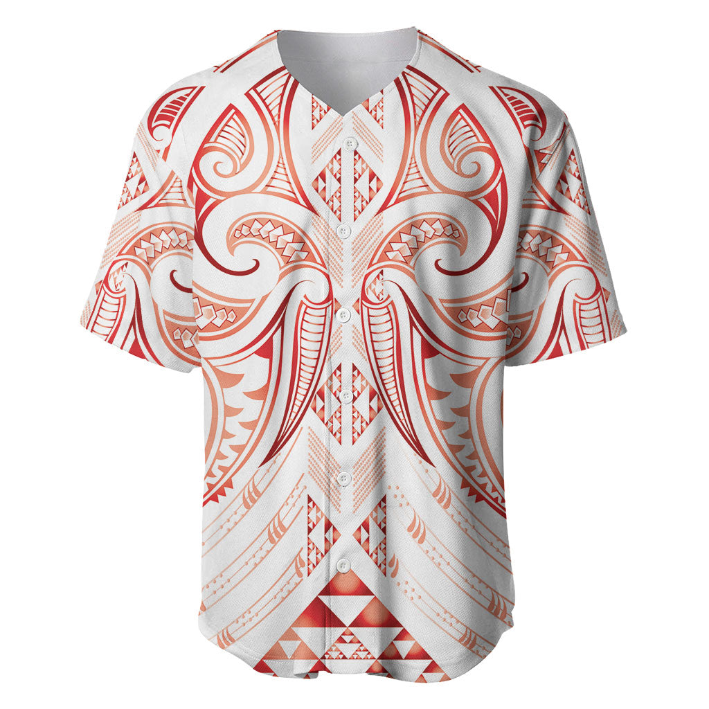 Maori Rugby Custom Ngaru Mangopare Baseball Jersey Whero Niho Taniwha Motif