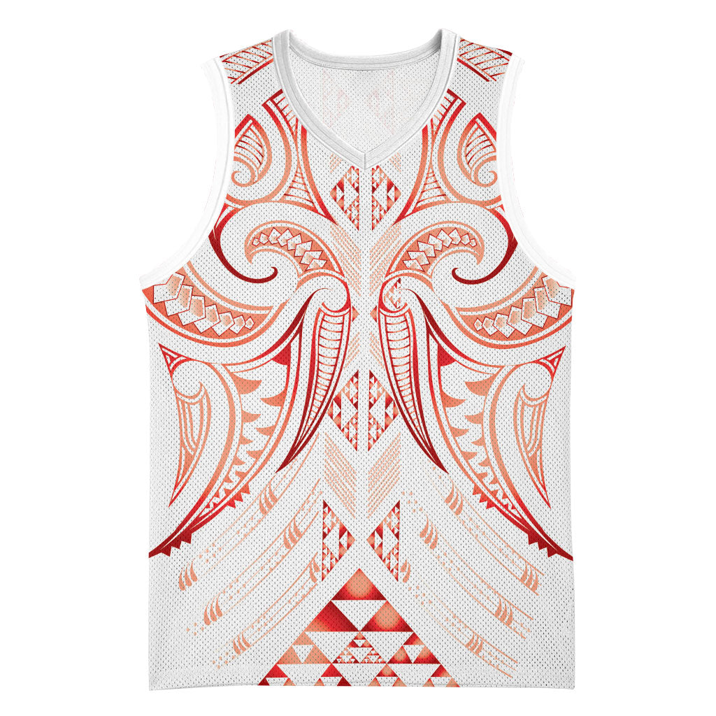 Maori Rugby Custom Ngaru Mangopare Basketball Jersey Whero Niho Taniwha Motif