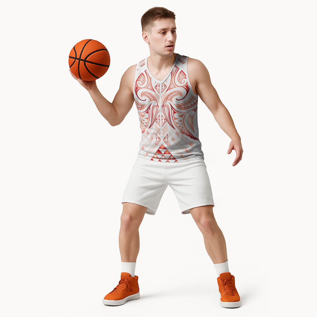 Maori Rugby Custom Ngaru Mangopare Basketball Jersey Whero Niho Taniwha Motif