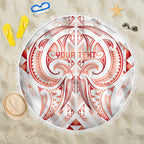 Maori Rugby Custom Ngaru Mangopare Beach Blanket Whero Niho Taniwha Motif