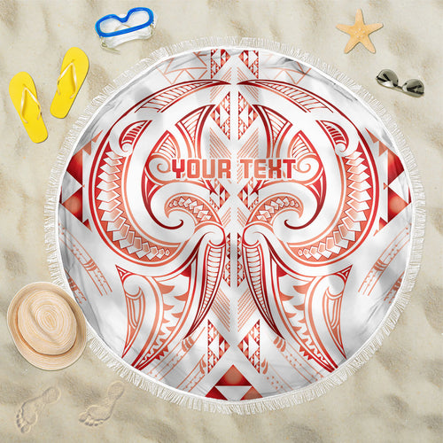 Maori Rugby Custom Ngaru Mangopare Beach Blanket Whero Niho Taniwha Motif