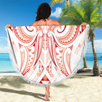 Maori Rugby Custom Ngaru Mangopare Beach Blanket Whero Niho Taniwha Motif