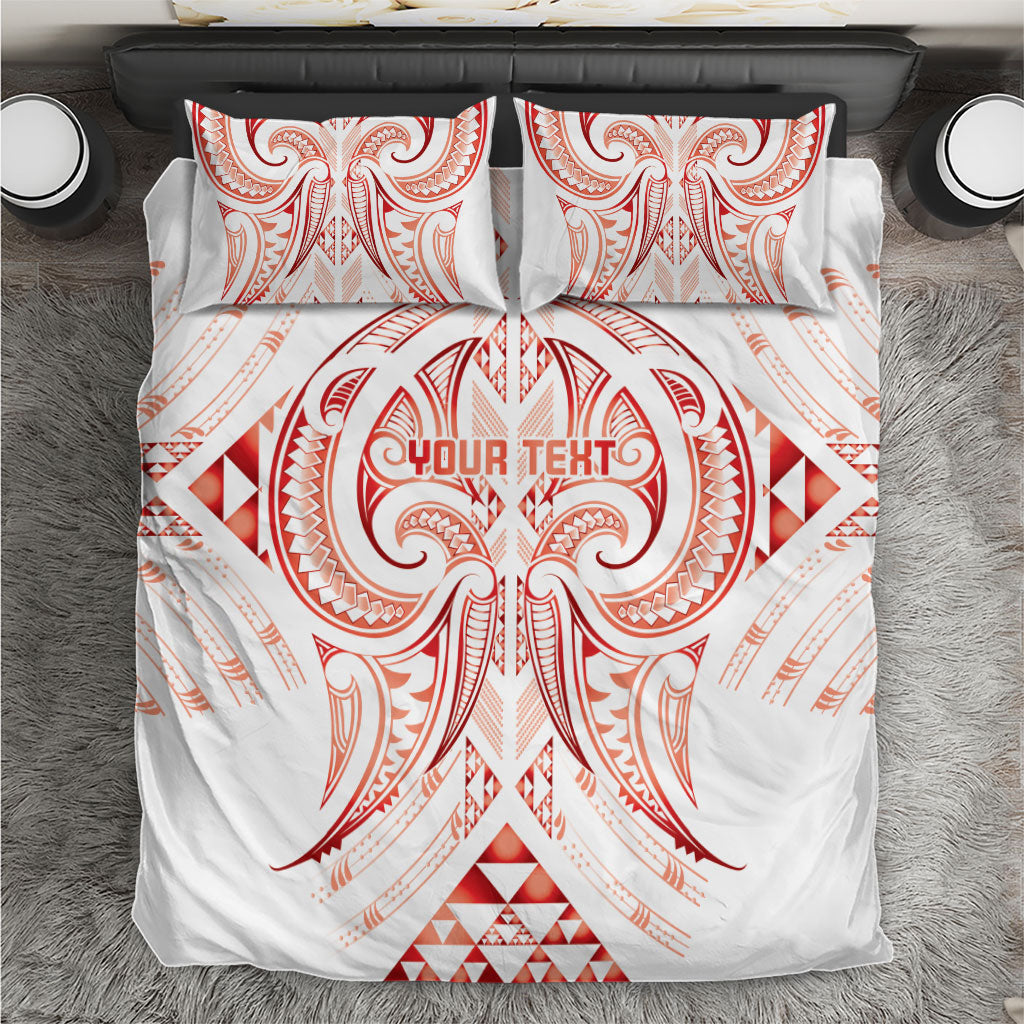 Maori Rugby Custom Ngaru Mangopare Bedding Set Whero Niho Taniwha Motif