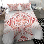 Maori Rugby Custom Ngaru Mangopare Bedding Set Whero Niho Taniwha Motif