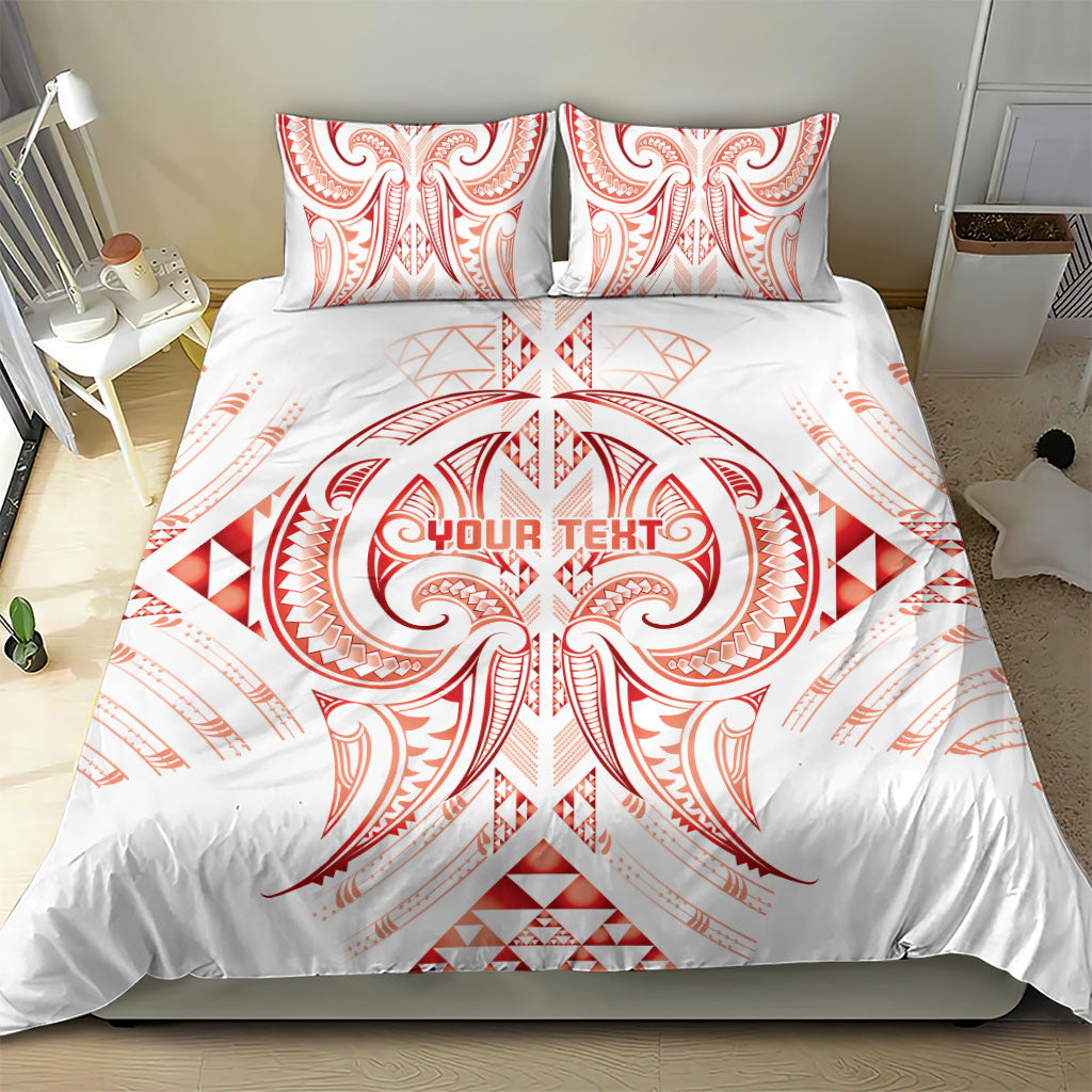 Maori Rugby Custom Ngaru Mangopare Bedding Set Whero Niho Taniwha Motif