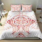 Maori Rugby Custom Ngaru Mangopare Bedding Set Whero Niho Taniwha Motif
