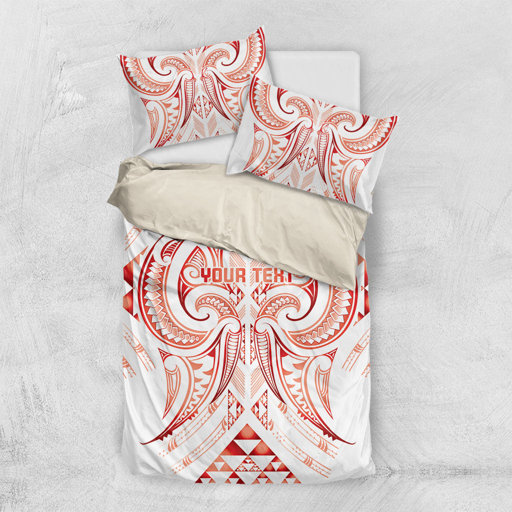 Maori Rugby Custom Ngaru Mangopare Bedding Set Whero Niho Taniwha Motif