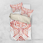 Maori Rugby Custom Ngaru Mangopare Bedding Set Whero Niho Taniwha Motif