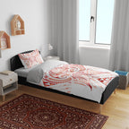 Maori Rugby Custom Ngaru Mangopare Bedding Set Whero Niho Taniwha Motif