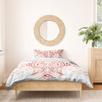 Maori Rugby Custom Ngaru Mangopare Bedding Set Whero Niho Taniwha Motif