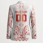 Maori Rugby Custom Ngaru Mangopare Blazer Whero Niho Taniwha Motif