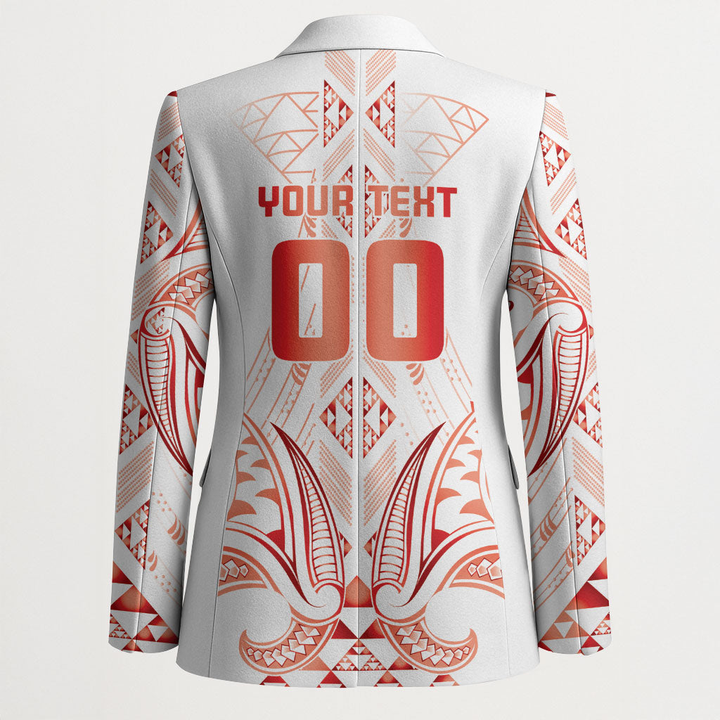 Maori Rugby Custom Ngaru Mangopare Blazer Whero Niho Taniwha Motif