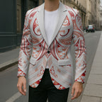 Maori Rugby Custom Ngaru Mangopare Blazer Whero Niho Taniwha Motif