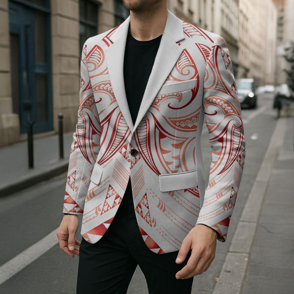 Maori Rugby Custom Ngaru Mangopare Blazer Whero Niho Taniwha Motif