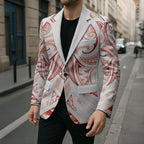 Maori Rugby Custom Ngaru Mangopare Blazer Whero Niho Taniwha Motif